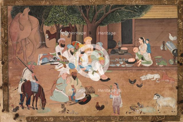 Traveling Warriors Stopping at a Farm, c. 1800. Creator: Unknown.