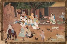 Traveling Warriors Stopping at a Farm, c. 1800. Creator: Unknown