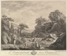Traveling Women Drinking Water, 1758. Creator: Jean Daullé