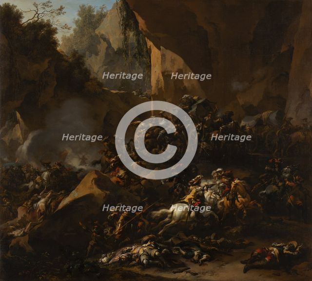 Travellers Ambushed by Brigands, 1670. Creator: Nicolaes Berchem.