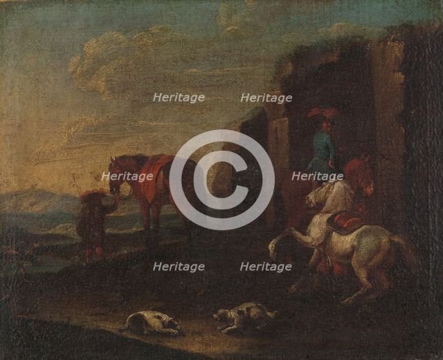 Travellers by a Ruin, c.1700. Creator: Anon.