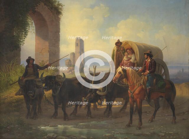 Travellers by Aqua Claudia, early 19th century. Creator: Alexander Lauréus.