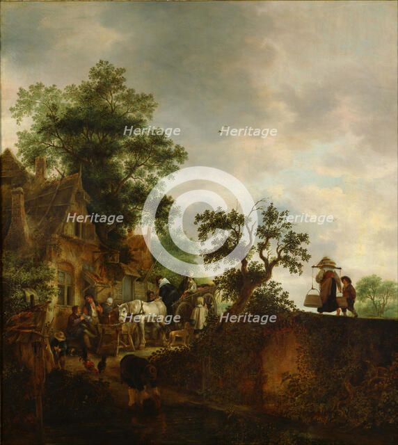 Travellers Halting at an Inn, 1645. Artist: Ostade, Isaac van (1621–1649)