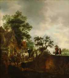 Travellers Halting at an Inn, 1645. Artist: Ostade, Isaac van (1621–1649)