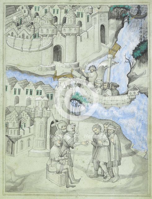 Travellers in the Middle East, c1410-c1420.  Creator: Master of the Mandeville Travels.