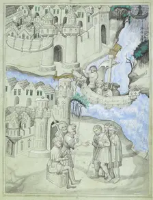 Travellers in the Middle East, c1410-c1420. Creator: Master of the Mandeville Travels