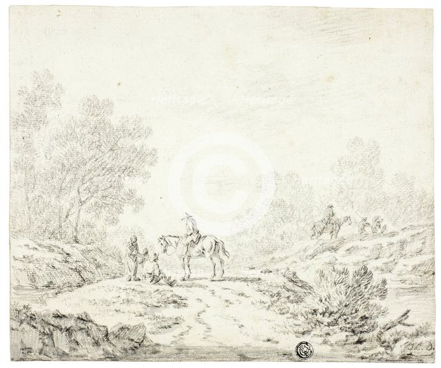 Travellers in a Landscape, n.d. Creator: Johann Christoph Dietzsch.