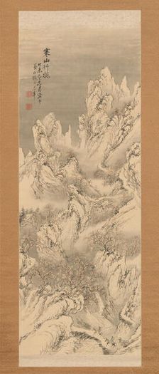 Travellers in Cold Mountains, 1859. Creator: Hine Taizan