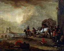 Travellers on the Way 17th century. Creator: Philip Wouverman