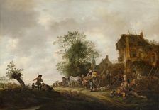 Travellers outside an Inn. Creator: Isaac van Ostade
