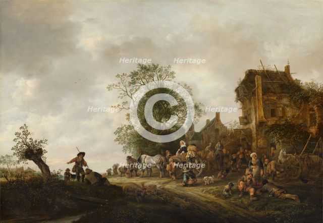 Travellers outside an Inn. Creator: Isaac van Ostade.