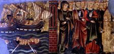 Travellers received in Rome in solemn procession, fragment of the Altarpiece of St. Ursula pan…