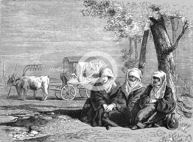 'Travellers reposing on the banks of Lake Doiran; Notes on Albania', 1875. Creator: Frederick A. Lyons.