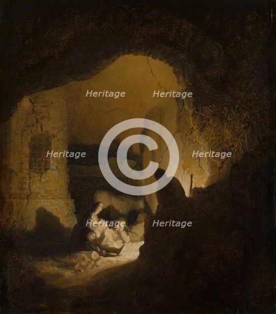 Travellers Resting (The Rest on the Flight into Egypt?), c1629-30. Creator: Rembrandt Harmensz van Rijn.