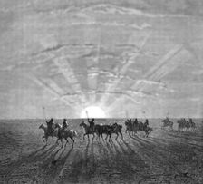 Travelling across the Desert of Khiva; Superstitions in Central Asia 1875. Creator: Armin Vambery