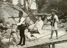 Travelling by Yama-Kago in the Hakone Mountains 1910. Creator: Herbert Ponting