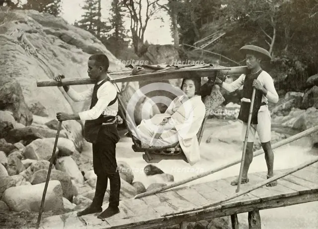 'Travelling by Yama-Kago in the Hakone Mountains', 1910. Creator: Herbert Ponting.