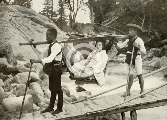 'Travelling by Yama-Kago in the Hakone Mountains', 1910. Creator: Herbert Ponting.