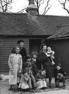 Travelling gipsy family re-housed in a bungalow, Beare Green, Surrey, 1964