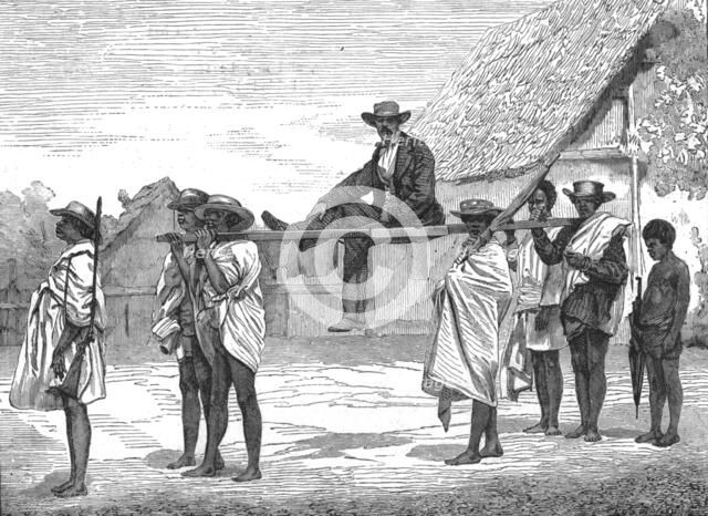 'Travelling in Madagascar: the Tacon; A Birds-eye View of Madagascar', 1875. Creator: M.D Charnay.