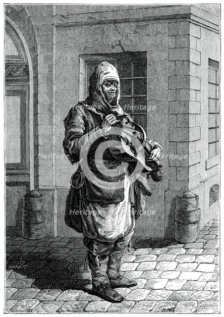 Travelling Musician, (1885).Artist: Francois-Robert Ingouf