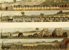 Travelling on the Liverpool and Machester Railway 1831, (1945). Creator: SG Hughes