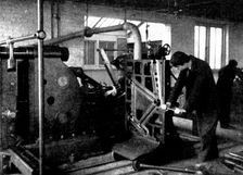 Travelling portion of jig and press, with cycle-frame in position, 1898. Creator: Unknown