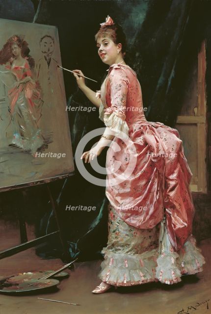 Travesuras de la modelo (Model Making Mischief), c1885. Creator: Madrazo y Garreta, Raimundo de (1841-1920).