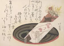 Tray with Noshi Paper (Noshi Indicates a Present), 1816. Creator: Totoya Hokkei