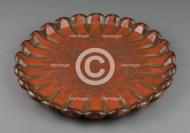 Tray with Chrysanthemum Design, 19th century. Creator: Unknown.