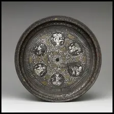 Tray with Sun Symbol, Egypt or Syria, 14th century. Creator: Unknown
