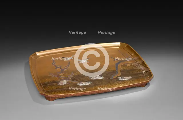 Tray for a Lacquered Box, 1800s. Creator: Unknown.