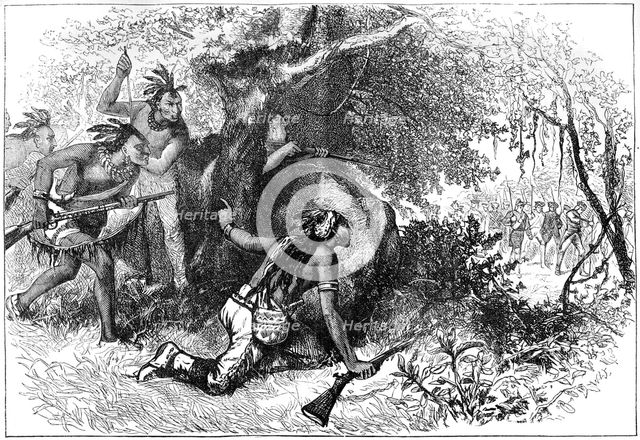 Treachery of the Cherokees, 18th century (c1880). Artist: Unknown