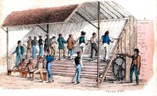 Treadmill at Brixton prison, London, 1827. Artist: Rudolph Ackermann