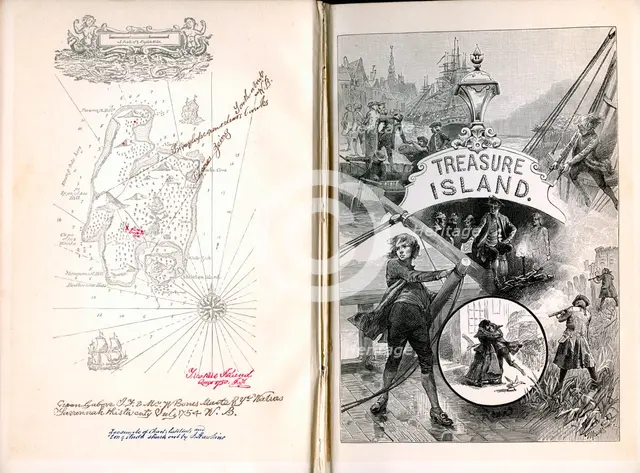 Treasure Island, by Robert Louis Stevenson, 1886. Artist: Unknown