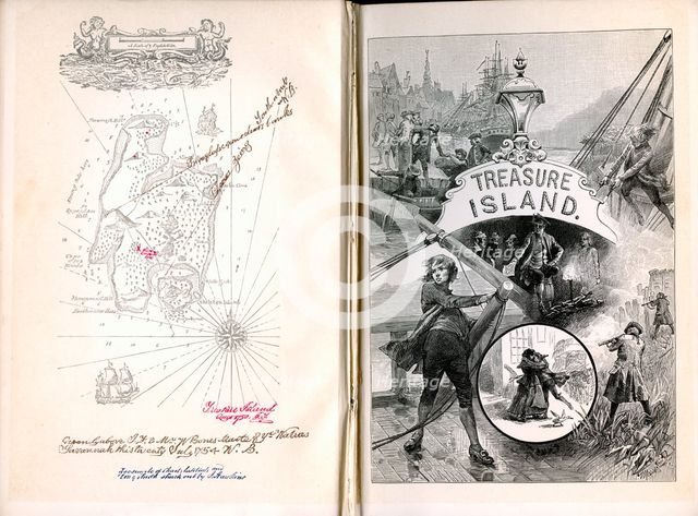 Treasure Island, by Robert Louis Stevenson, 1886. Artist: Unknown