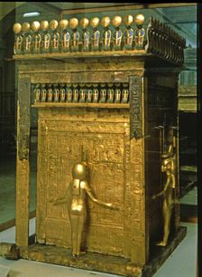 Treasure of Tutankhamun, canopic reliquary with four goddesses protecting the content