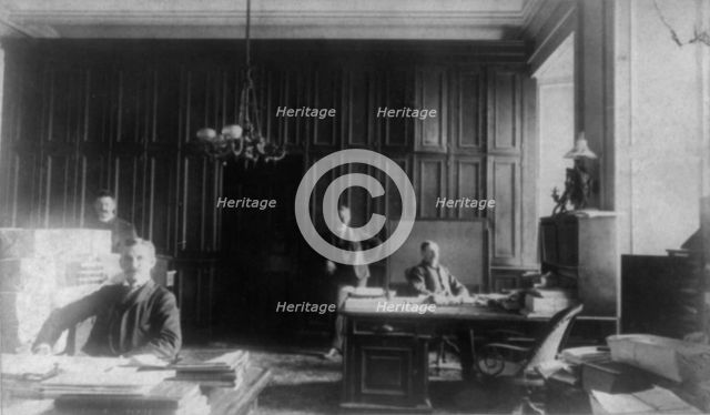 Treasury Department - employees in Mr. McClellend's room, between 1890 and 1950. Creator: Frances Benjamin Johnston.