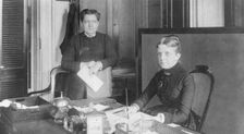 Treasury Dept. employees - Miss Jane Searey and Miss Van Vranken, between 1890 and 1950. Creator: Frances Benjamin Johnston