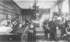 Treasury Dept. employees - Mr. Smith's room, between 1890 and 1950. Creator: Frances Benjamin Johnston