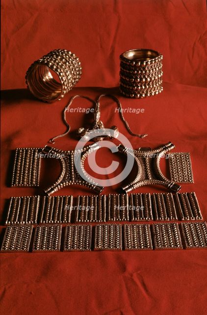 Treasury of Carambolo, bracelets and necklaces.