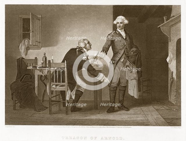 Treason of Arnold, pub. 1874 (engraving) 