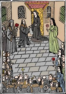 Treaty of marriage between Charles V and Princess Mary Tudor c1508. Artist: Richard Pynson