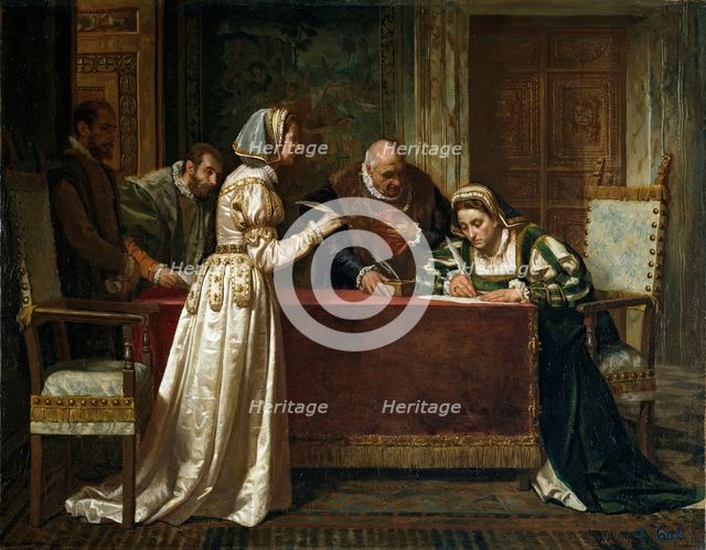 Treaty of Cambrai, 1871. Creator: Francisco Jover y Casanova.