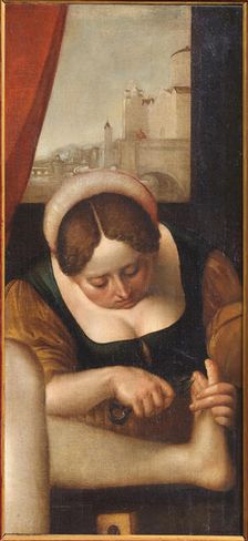 Treatment of the feet after bath, 17th century. Creator: Anonymous ()