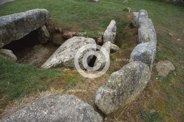 Tregiffian Barrow, Neolithic tomb, 3rd Millennium BC, Penwith, Cornwall, 20th century. Artist: CM Dixon.