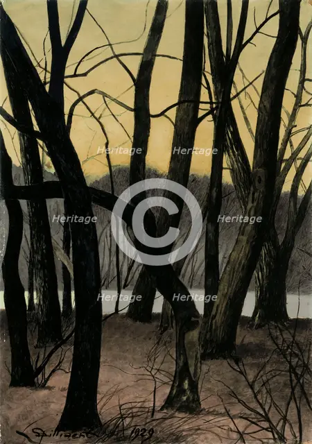 Tree trunks, 1929. Creator: Spilliaert, Léon (1881-1946).