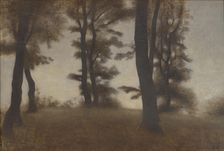 Tree Trunks. Arresødal near Frederiksværk, North Zealand, 1904. Creator: Hammershøi, Vilhelm (1864-1916)