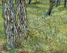 Tree trunks in the grass, 1890. Creator: Gogh, Vincent, van (1853-1890)