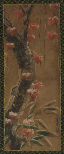 Tree, autumn vine and snow, Edo period, 1615-1868. Creator: Unknown